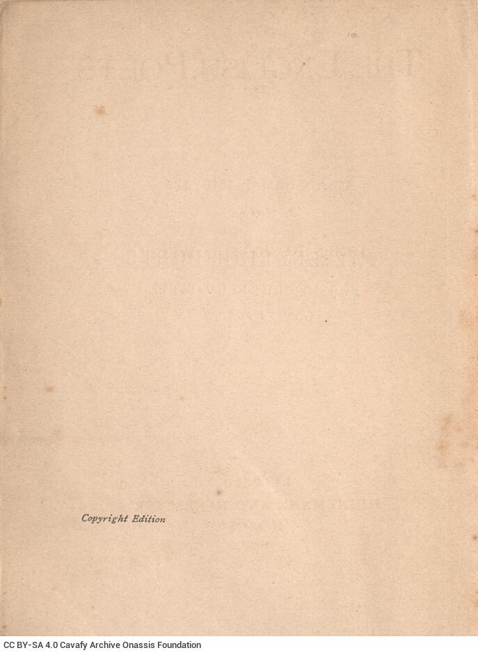 16,5 x 11,5 εκ. 6 σ. χ.α. + 282 σ. + 4 σ. χ.α. + 1 ένθετο, όπου στο verso του εξωφύλλου λ�